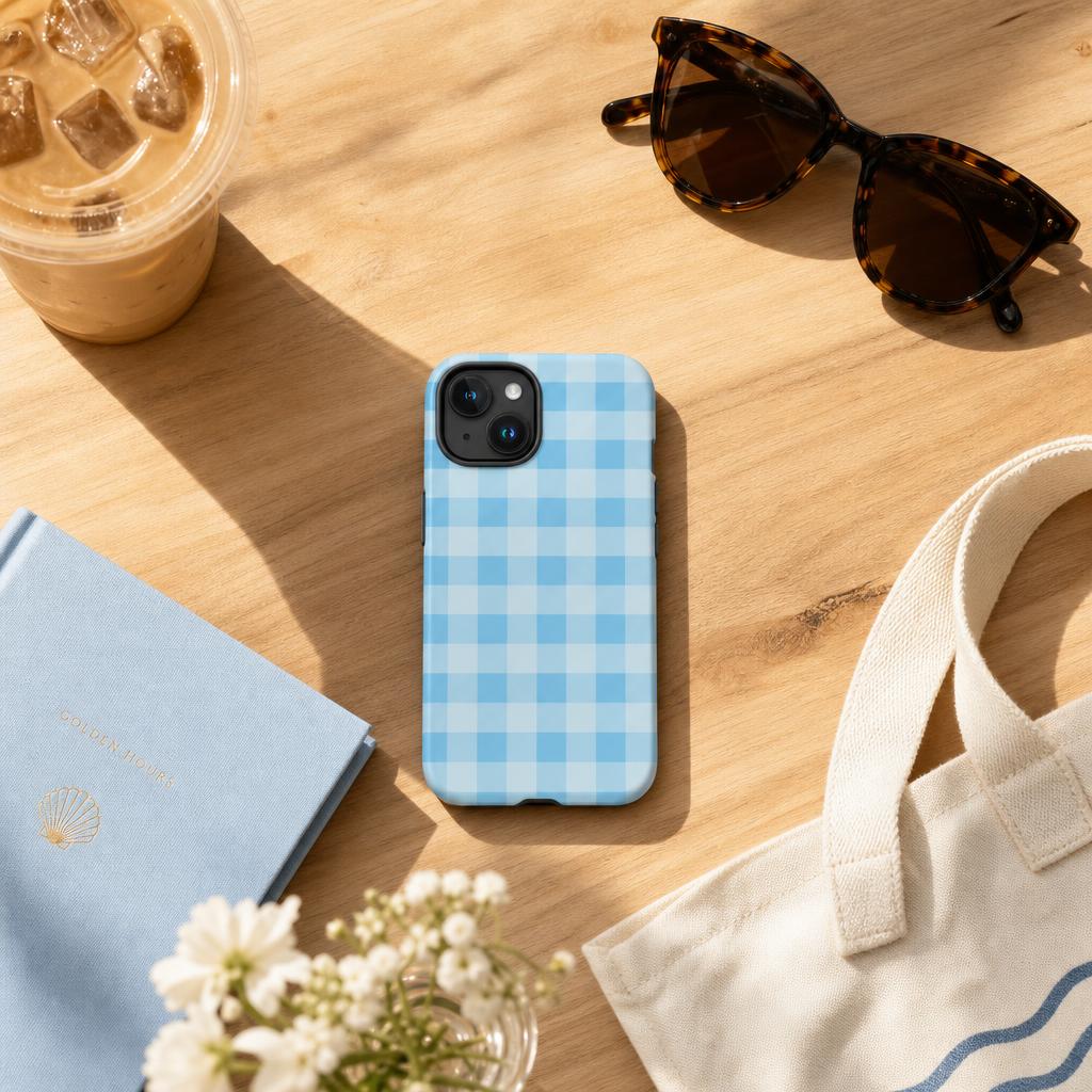 Fresh Gingham Blue Ninja Case™ for iPhone