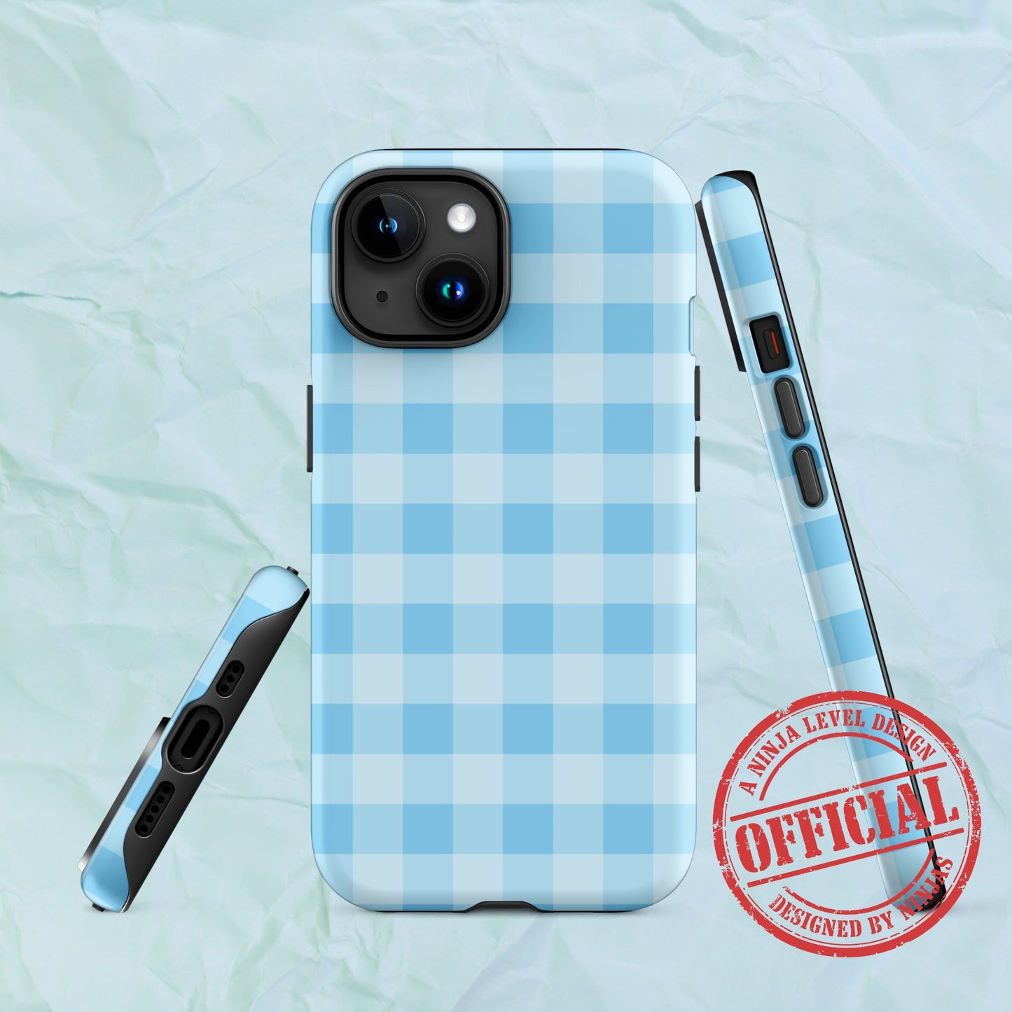 Fresh Gingham Blue Ninja Case™ for iPhone