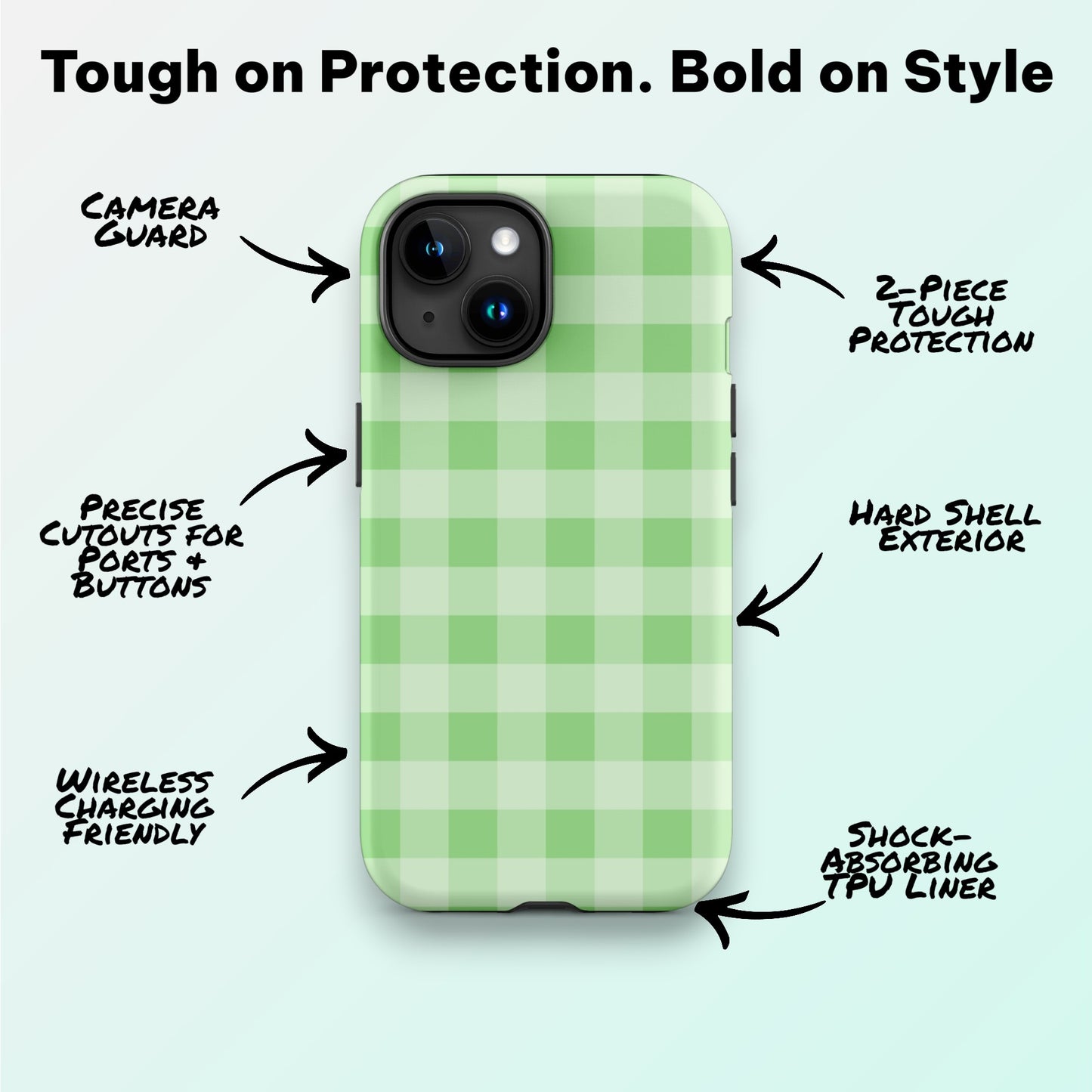 Fresh Gingham Green Ninja Case™ for iPhone