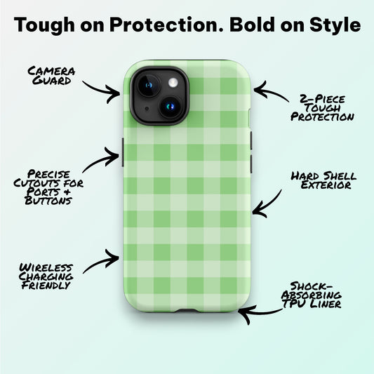Fresh Gingham Green Ninja Case™ for iPhone