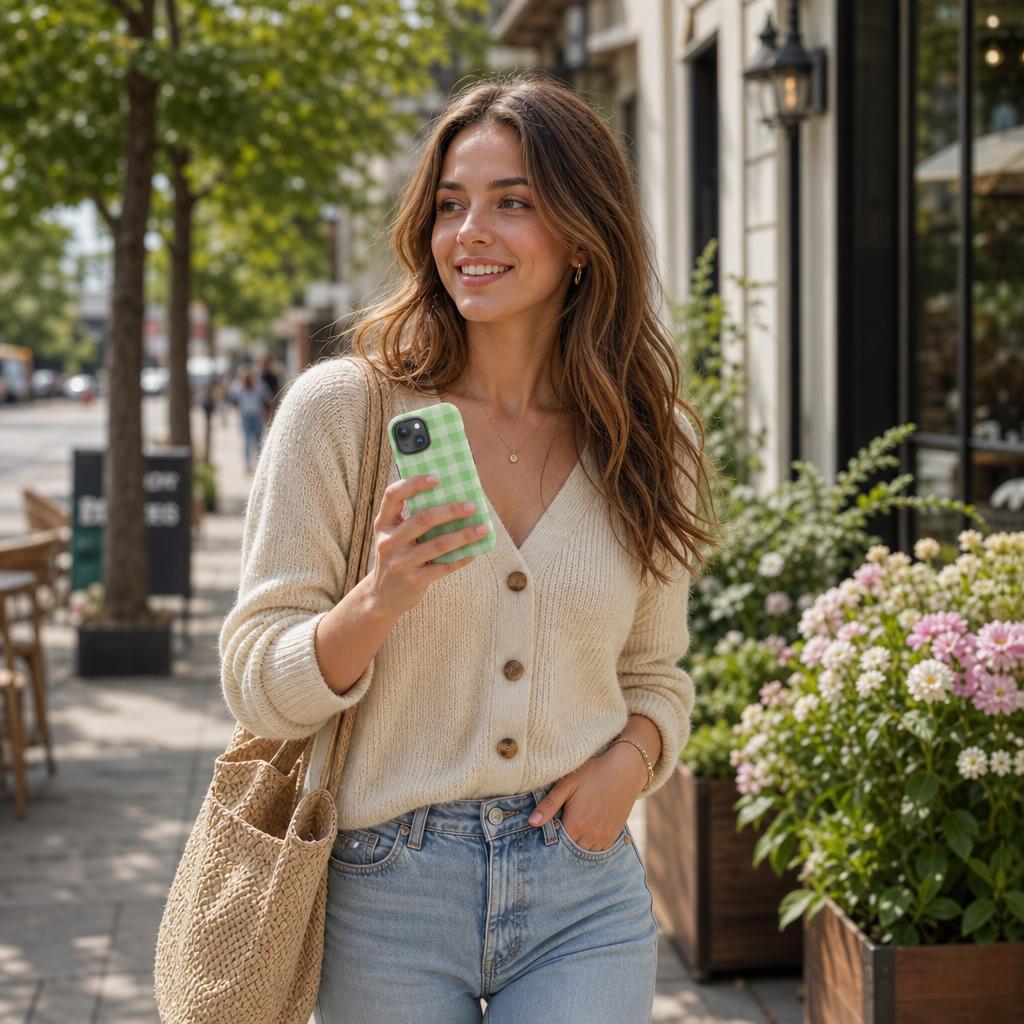 Fresh Gingham Green Ninja Case™ for iPhone