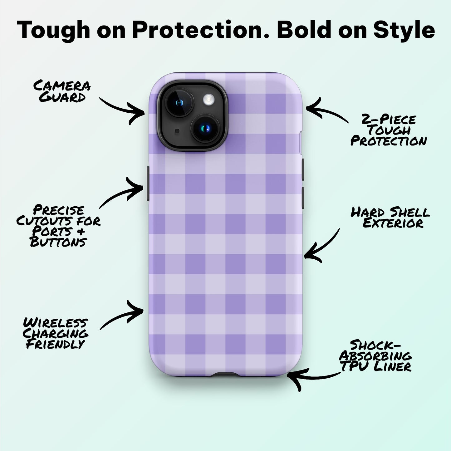 Fresh Gingham Lavender Ninja Case™ for iPhone