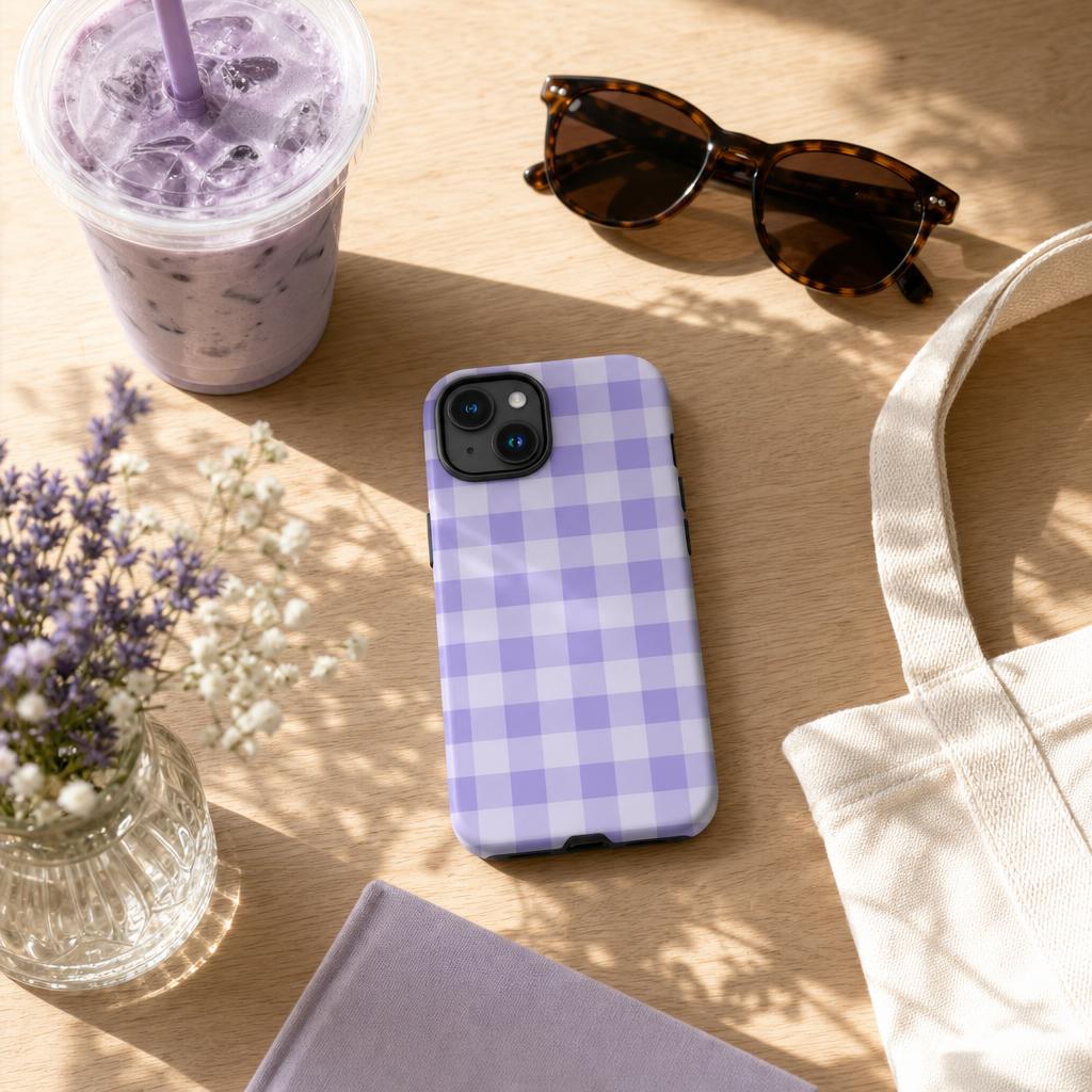 Fresh Gingham Lavender Ninja Case™ for iPhone