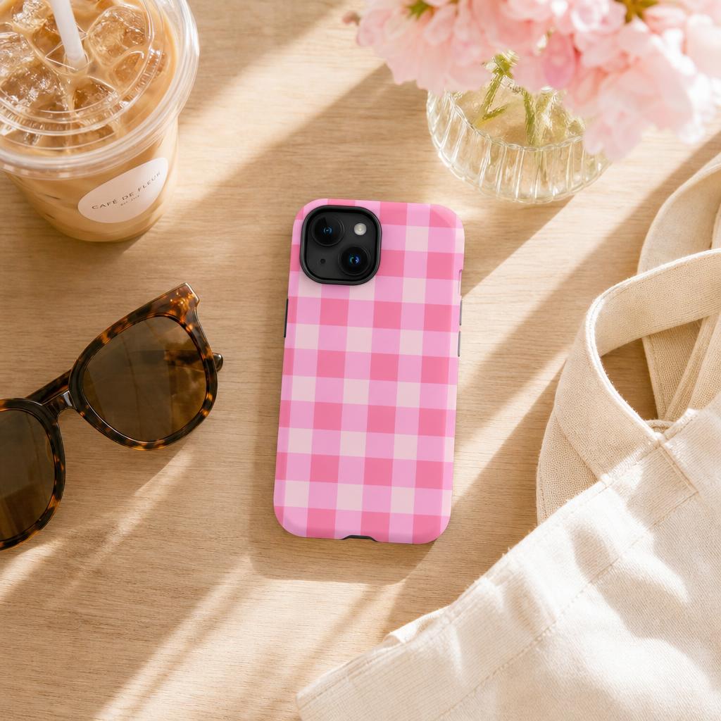 Fresh Gingham Pink Ninja Case™ for iPhone