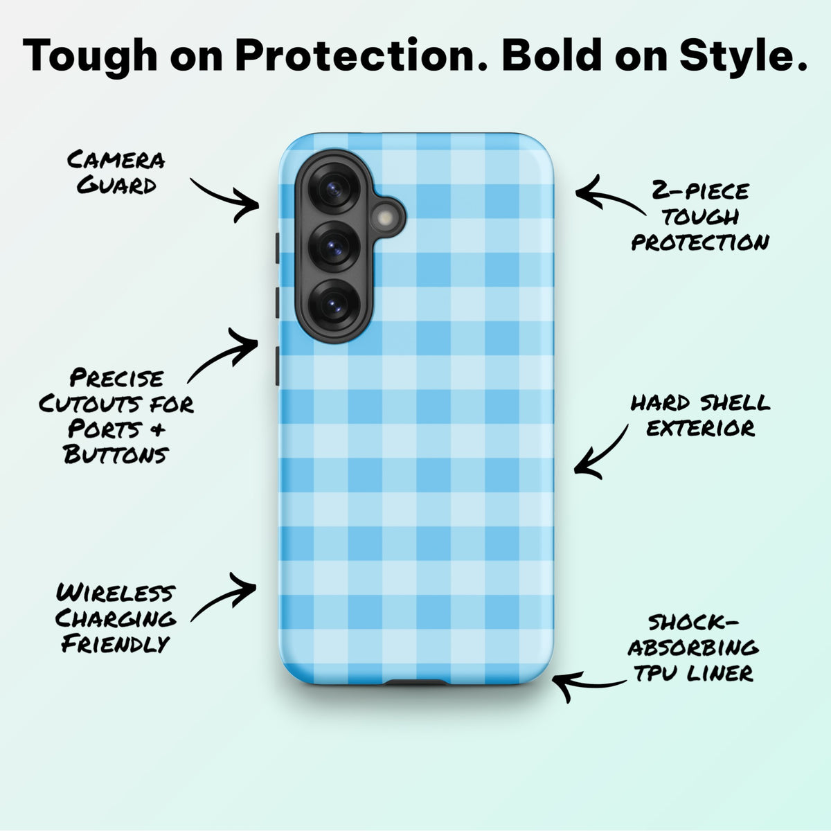 Fresh Gingham Blue - Ninja Case for Samsung Galaxy