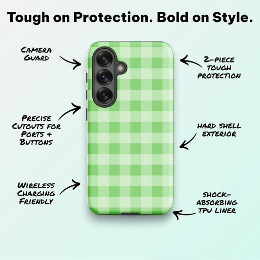 Fresh Gingham Green - Ninja Case for Samsung Galaxy