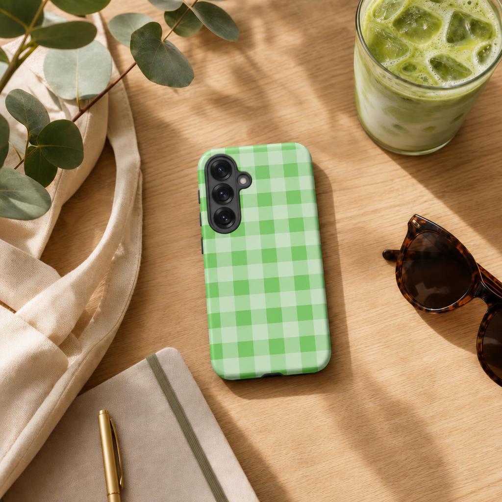 Fresh Gingham Green - Ninja Case for Samsung Galaxy