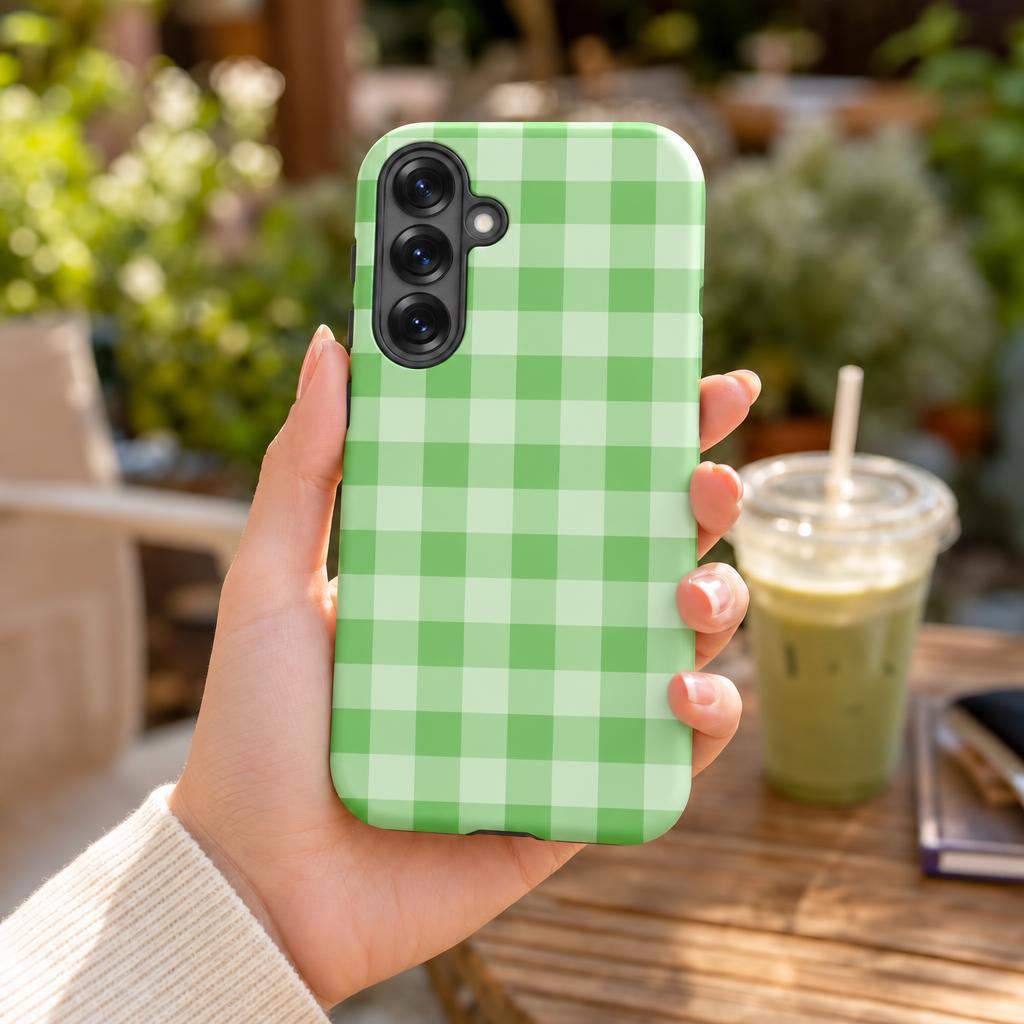 Fresh Gingham Green - Ninja Case for Samsung Galaxy