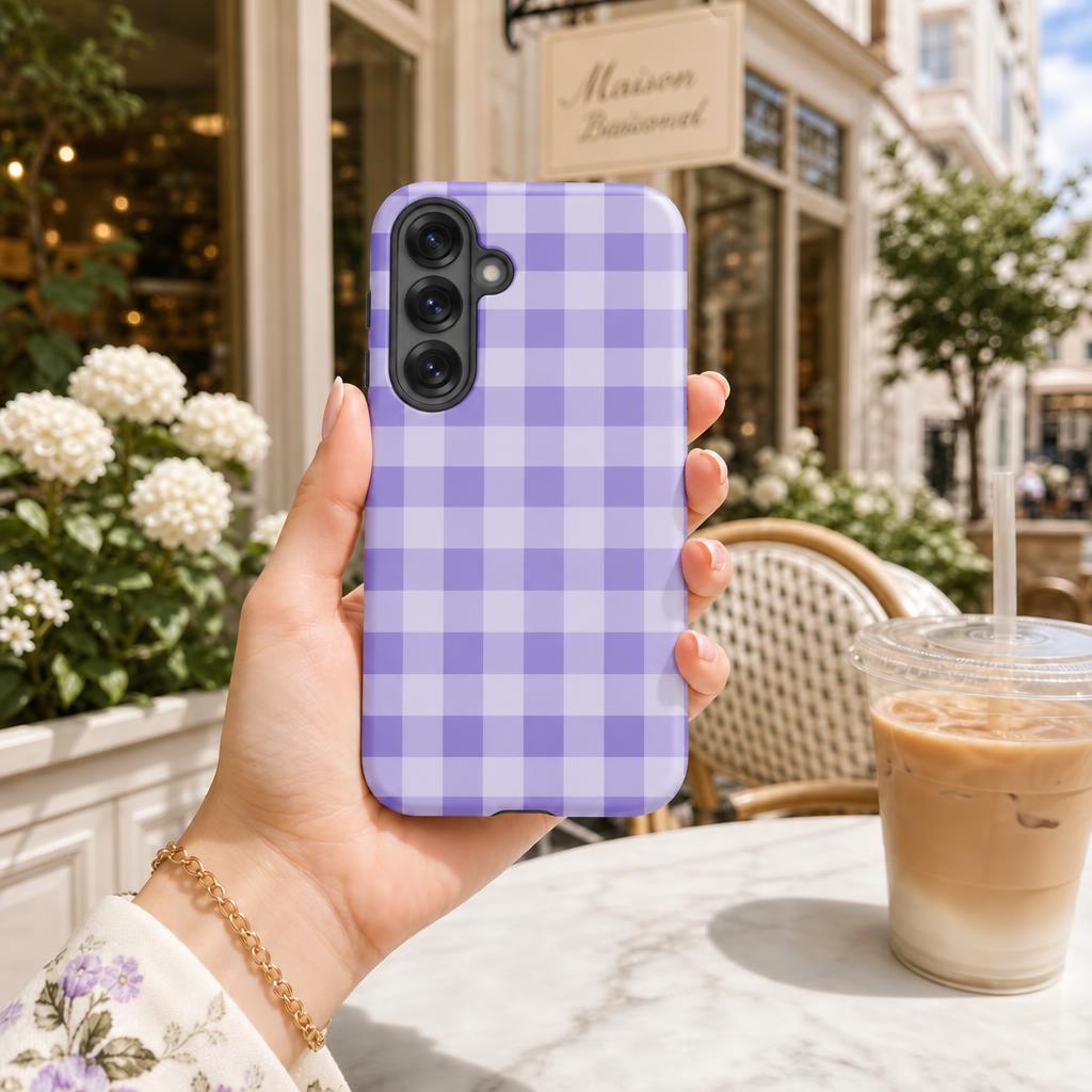 Fresh Gingham Lavender - Ninja Case for Samsung Galaxy