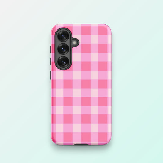 Fresh Gingham Pink - Ninja Case for Samsung Galaxy