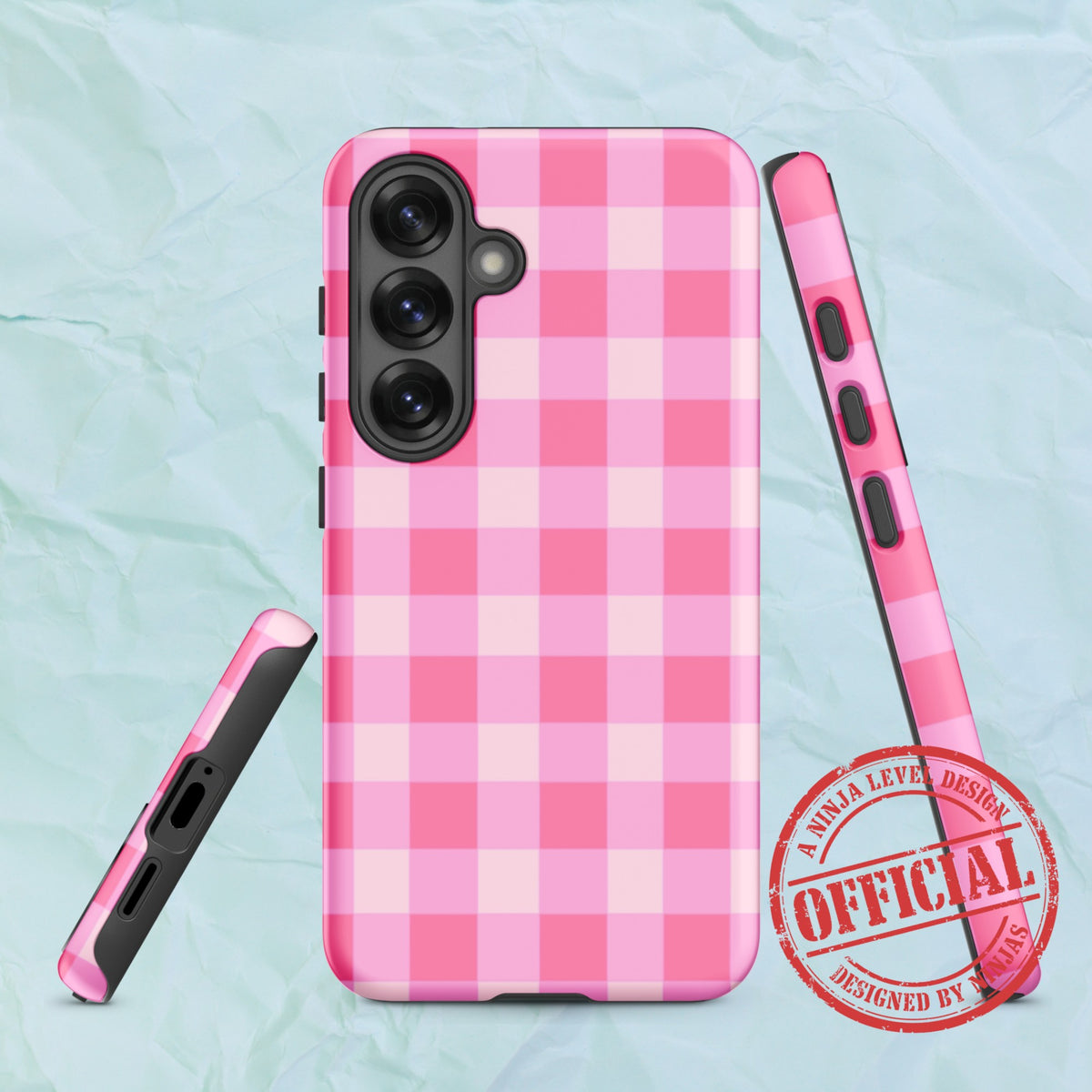 Fresh Gingham Pink - Ninja Case for Samsung Galaxy