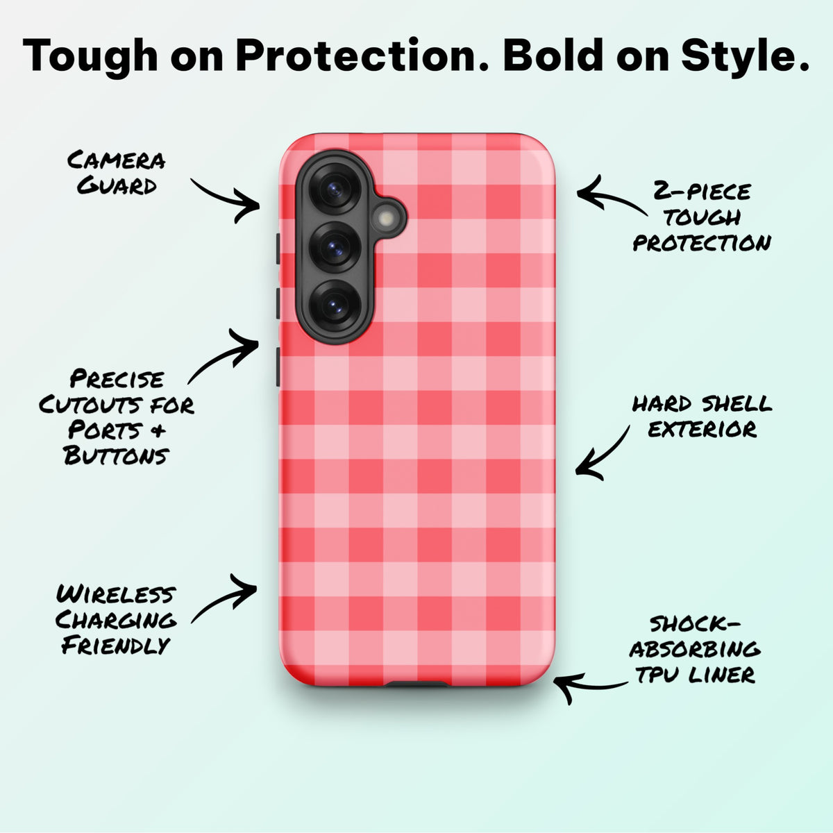 Fresh Gingham Red - Ninja Case for Samsung Galaxy