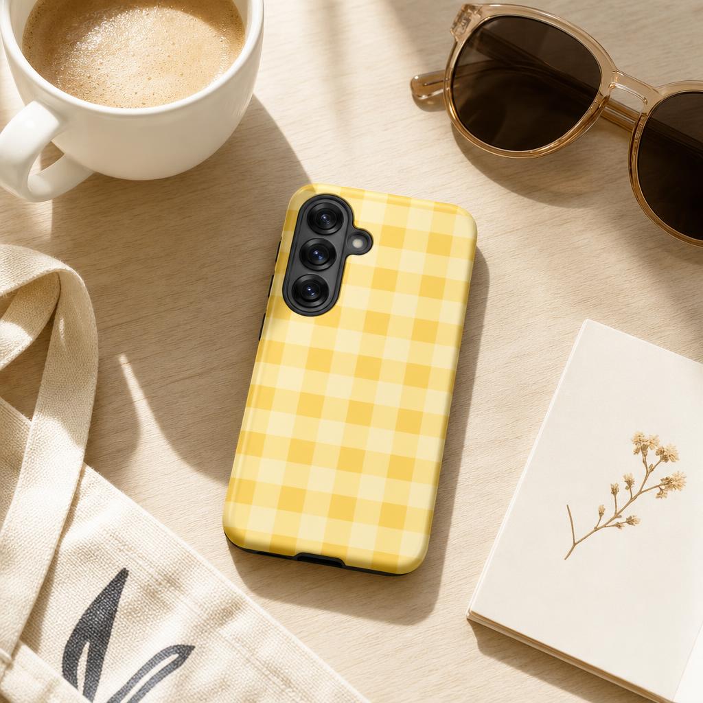 Fresh Gingham Yellow –  Ninja Case™ for Samsung Galaxy
