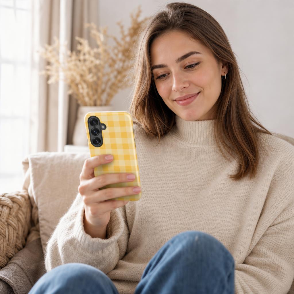 Fresh Gingham Yellow –  Ninja Case™ for Samsung Galaxy