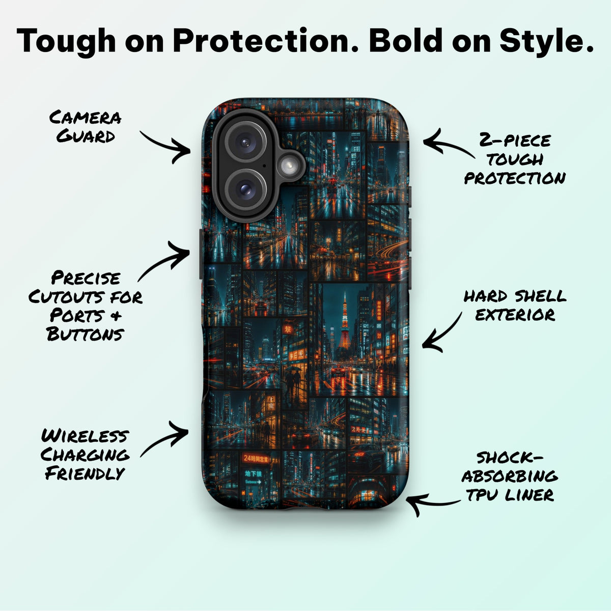 Neon Gridlock - Ninja Case for iPhone