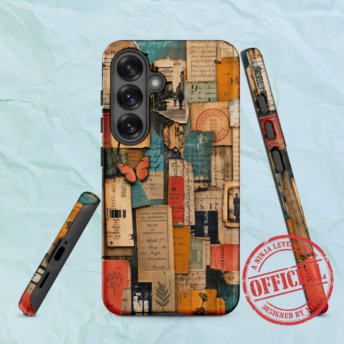 Paper Trail Chaos Collage - Ninja Case for Samsung Galaxy