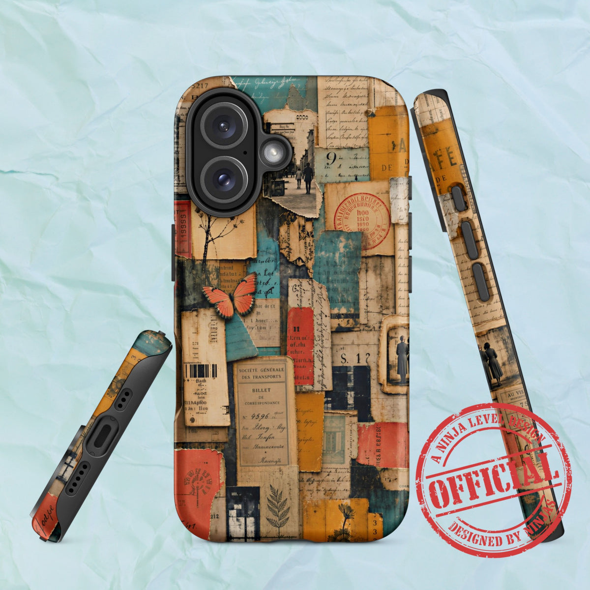 Paper Trail Chaos Collage - Ninja Case for iPhone