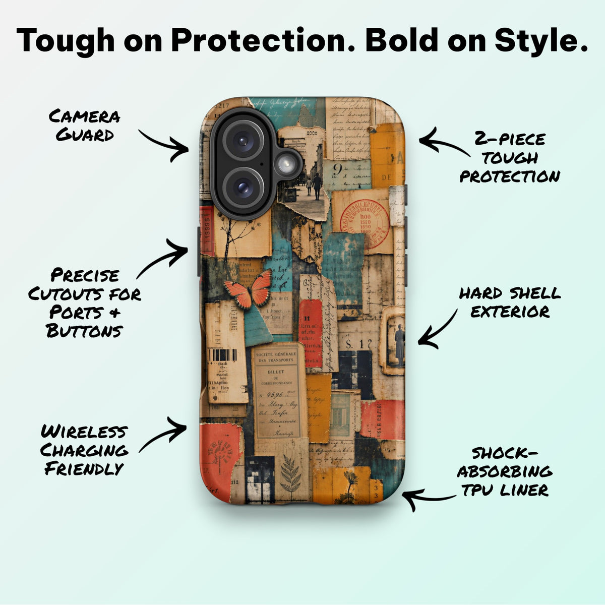 Paper Trail Chaos Collage - Ninja Case for iPhone