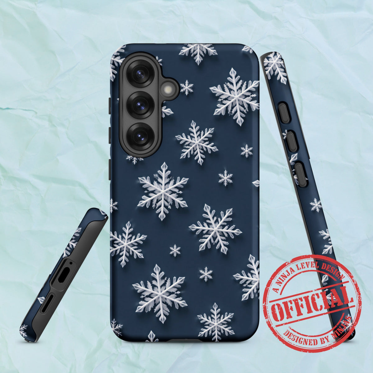 Snowflakes Navy - Ninja Case for Samsung Galaxy