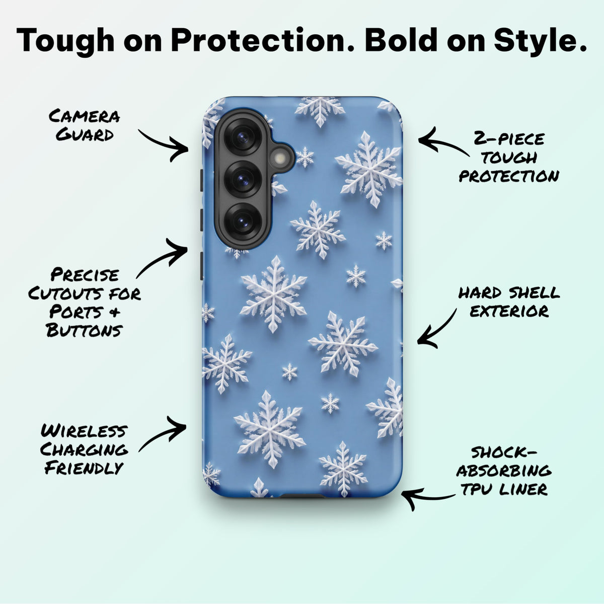 Snowflakes Blue - Ninja Case for Samsung Galaxy