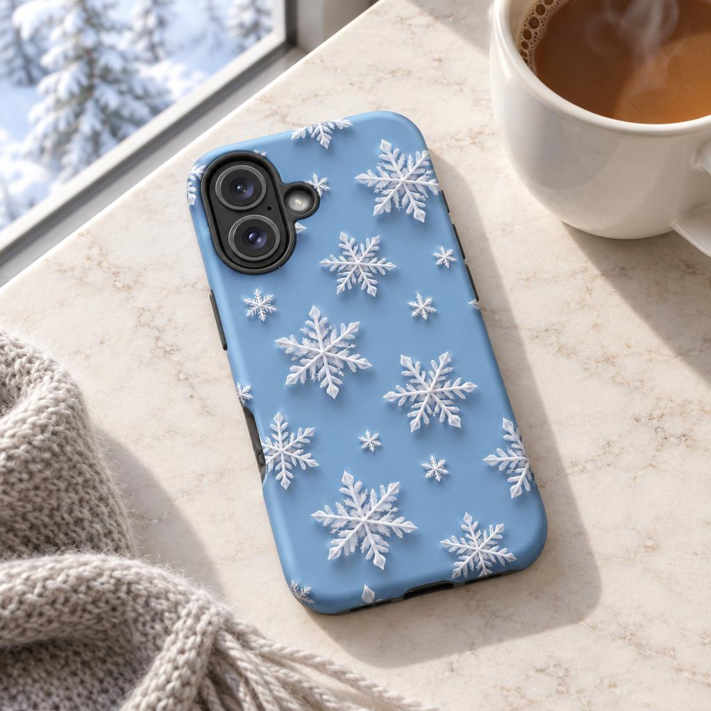 Snowflakes Blue - Ninja Case for iPhone