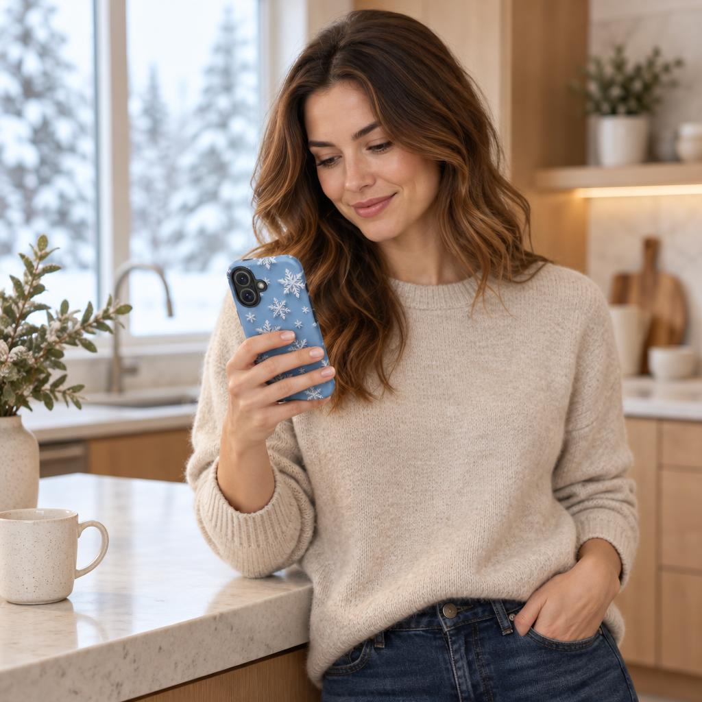 Snowflakes Blue - Ninja Case for iPhone