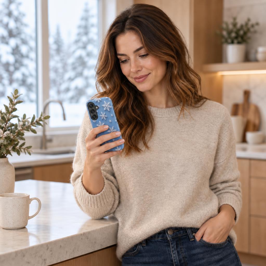 Snowflakes Blue - Ninja Case for Samsung Galaxy