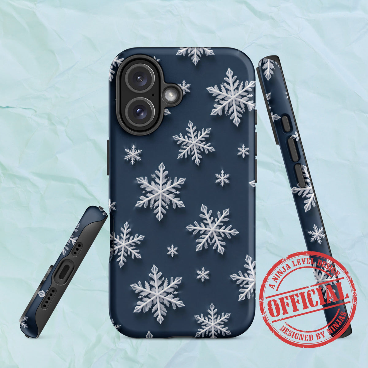 Snowflakes Navy - Ninja Case for iPhone