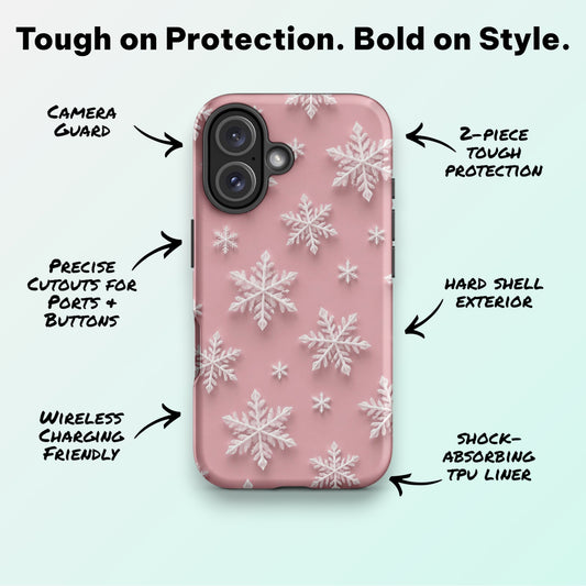 Snowflakes Pink - Ninja Case for iPhone