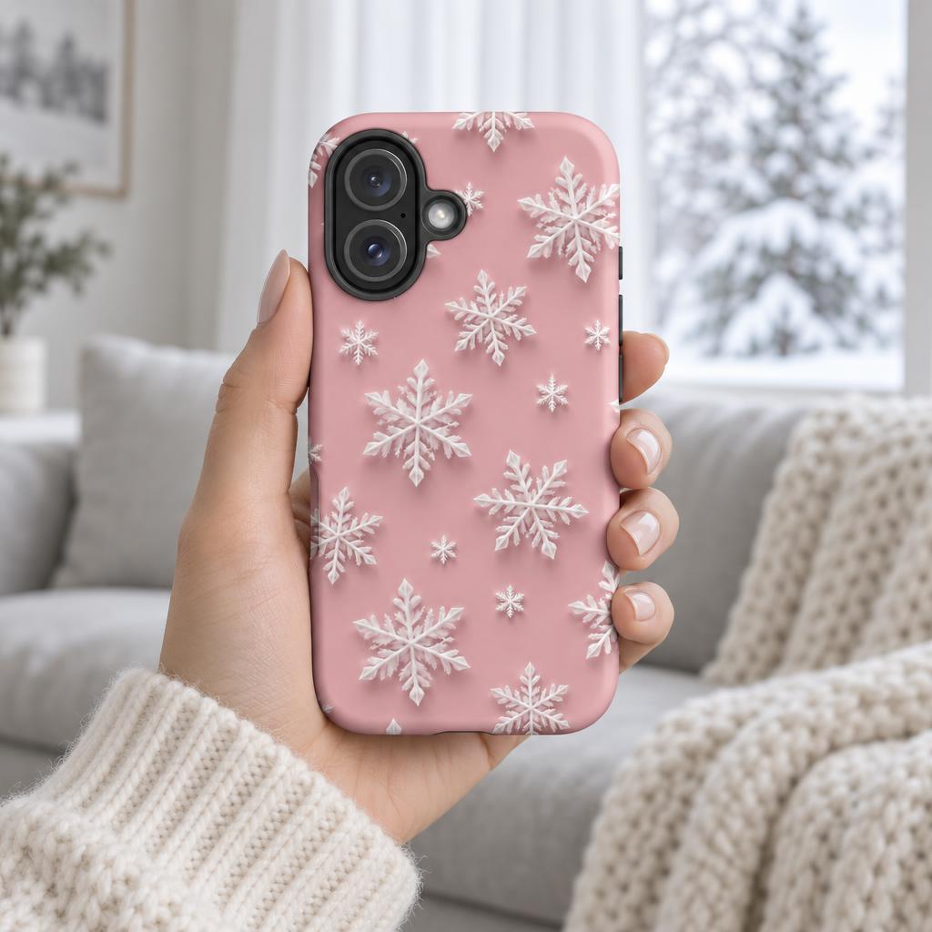 Snowflakes Pink - Ninja Case for iPhone