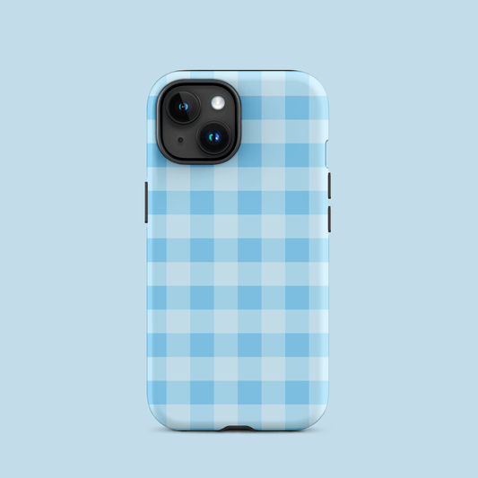 Fresh Gingham Blue – Ninja Case™ for iPhone Ninja Level Designs