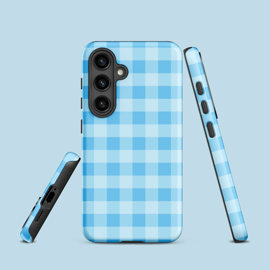 Fresh Gingham Blue – Ninja Case™ for Samsung Galaxy Ninja Level Designs