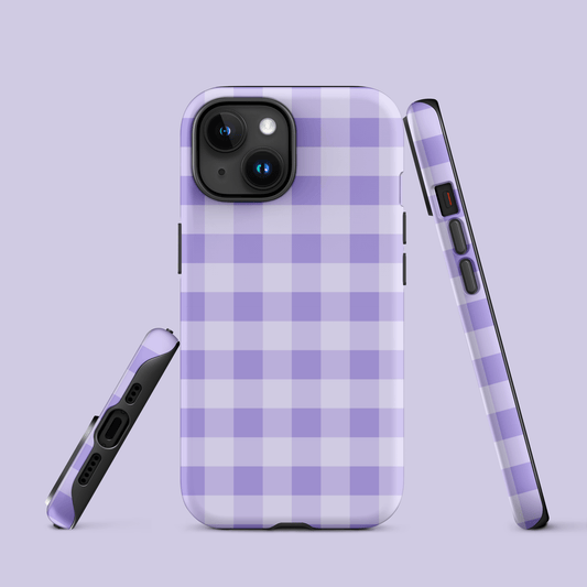 Fresh Gingham Lavender – Ninja Case™ for iPhone Ninja Level Designs