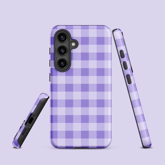 Fresh Gingham Lavender – Ninja Case™ for Samsung Galaxy Ninja Level Designs