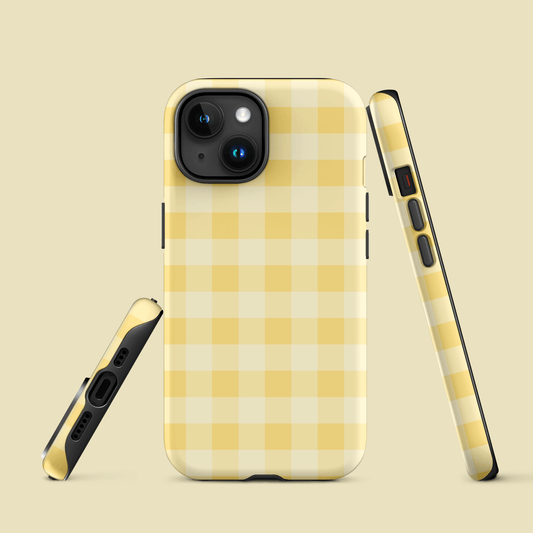 Fresh Gingham Yellow – Ninja Case™ for iPhone Ninja Level Designs