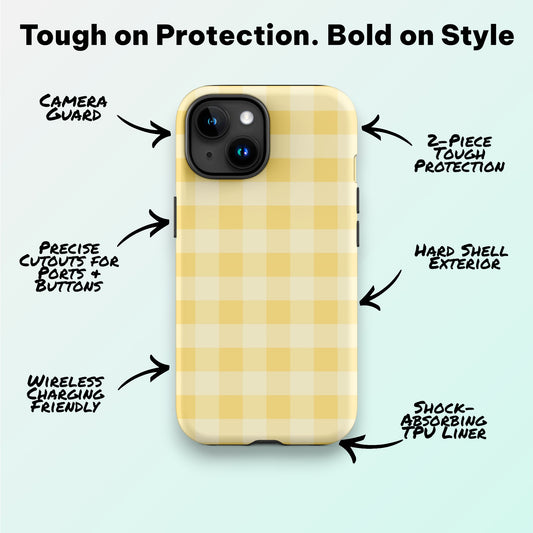 Fresh Gingham Yellow – Ninja Case for iPhone