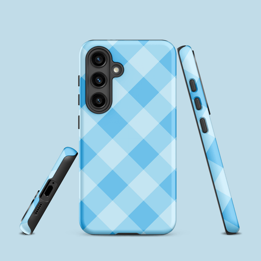 Gingham Twist Blue – Ninja Case™ for Samsung Galaxy Ninja Level Designs