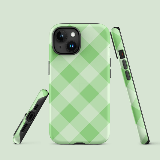 Gingham Twist Green – Ninja Case™ for iPhone Ninja Level Designs