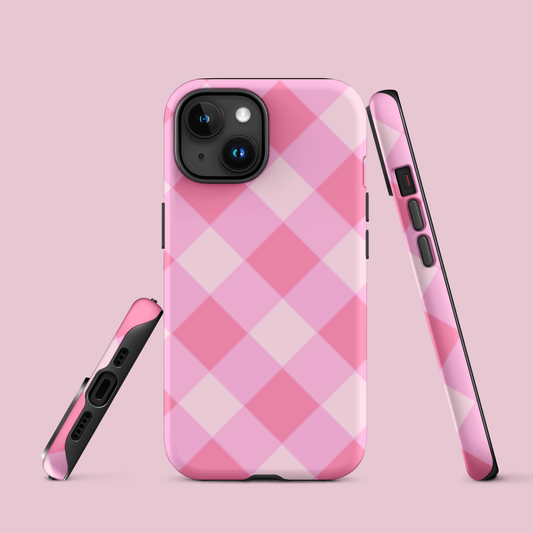 Gingham Twist Pink – Ninja Case™ for iPhone Ninja Level Designs