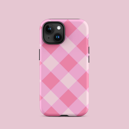 Gingham Twist Pink – Ninja Case™ for iPhone Ninja Level Designs
