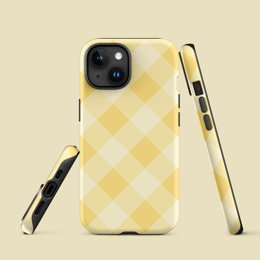 Gingham Twist Yellow – Ninja Case™ for iPhone Ninja Level Designs