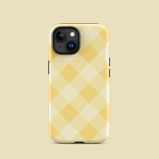 Gingham Twist Yellow – Ninja Case™ for iPhone Ninja Level Designs
