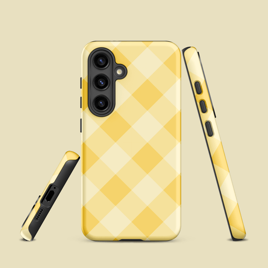 Gingham Twist Yellow – Ninja Case™ for Samsung Galaxy Ninja Level Designs