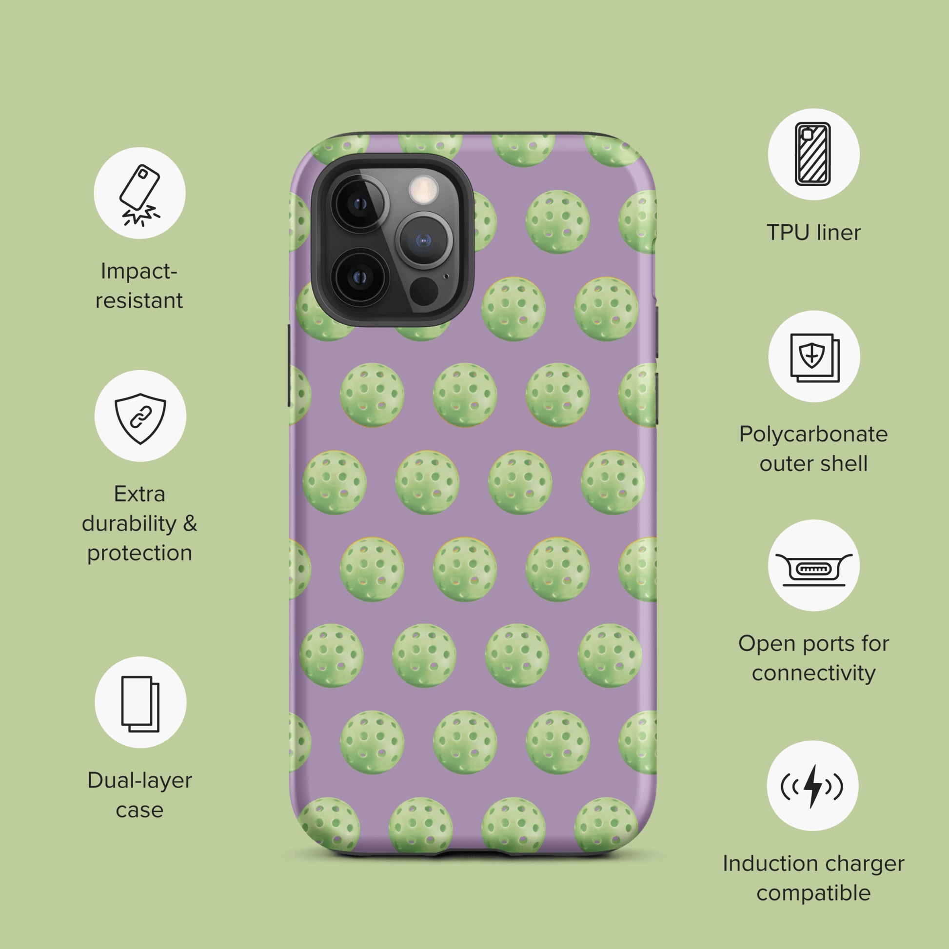 Pickleballs Purple Mint for iPhone Ninja Level Designs