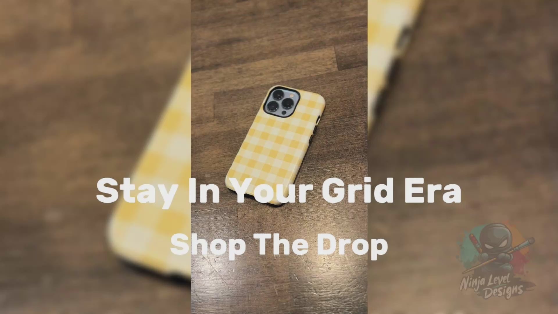 Load video: Homepage video showcasing gingham phone case drop – Stay In Your Grid Era Collection